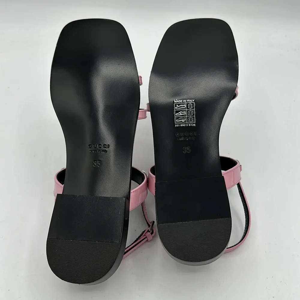 Gucci Divine Cage Horsebit Leather Sandals Dolly Pink Size 35 EU / 5 US NWOB - Picture 6 of 10